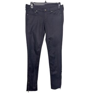 &Denim‎ Black Pleather Glitter Pants Jeans Size 27